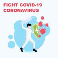 illustratie vector ontwerp strijd covid 19 coronavirus