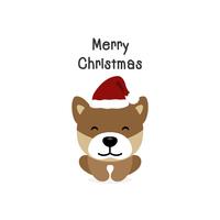 Merry Christmas dog Cartoon hond. Vector illustratie.