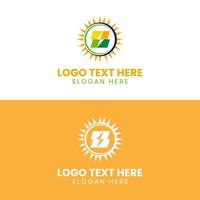 zonne-logo ontwerp, zonne-energie, logo, energie logo ontwerp vector sjabloon