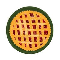 Oostenrijkse traditionele linzer torte vector stock illustratie. kerst kersentaart. zelfgemaakte taarten met bessen. zandkoek deeg. geïsoleerd op een witte achtergrond.