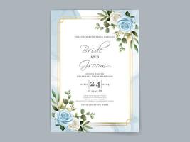 elegante bloemen handgetekende bruiloft uitnodigingskaartsjabloon vector