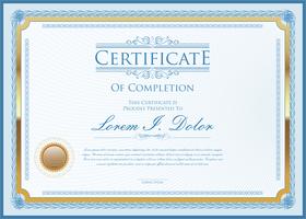 Certificaat of diploma retro ontwerpsjabloon vectorillustratie vector