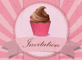 vintage cupcake achtergrond vector