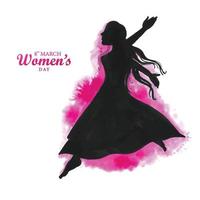 gelukkige vrouwendag voor dansende vrouwenkaartachtergrond vector