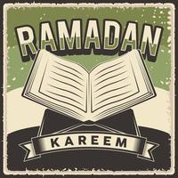 retro vintage ramadan kareem poster vector