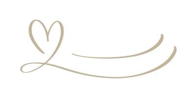 liefde pictogram vector doodle hart en lijnen voor tekst. hand getekend valentijn dag logo. decor voor wenskaart, bruiloft, tag, foto-overlay, t-shirt print, flyer, posterontwerp