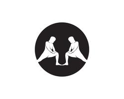 Atletische yoga lichaam logo symbolen vector iconen