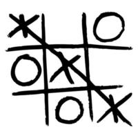 Tic Tac Toe geschetst geïsoleerd. vintage spel in de hand getekende stijl. vector