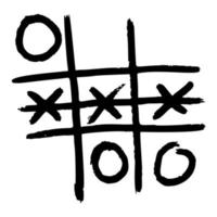 Tic Tac Toe geschetst geïsoleerd. vintage spel in de hand getekende stijl. vector