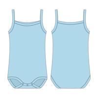 kinder romper. baby mouwloze tanktop body technische schets. vector