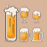 pictogrammen met schuimend bier vector