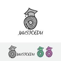 muziek onderwijs logo ontwerp vector