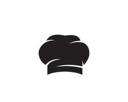 Chef-kok hoed logo en symbolen zwarte kleur vector pictogram