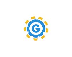 Gear G Logo Template vector illustratie ontwerp pictogram