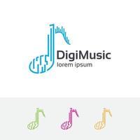 digitale muziek logo ontwerp vector