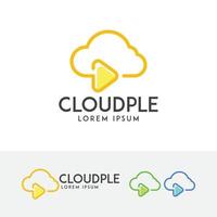 cloud play logo-ontwerp vector