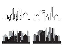 Moderne skyline van de stad. stadssilhouet. vectorillustratie in flat vector