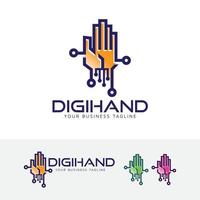 digitale hand logo ontwerpsjabloon vector