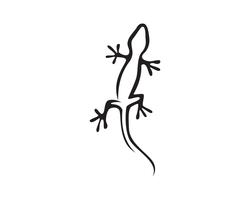 Hagedis Kameleon Gecko Silhouet zwart vector zwart