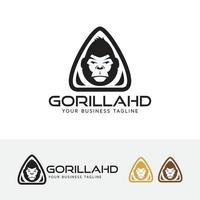 gorilla hoofd logo ontwerp vector