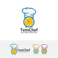 tijd koken logo ontwerp vector