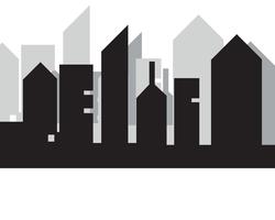 Moderne skyline van de stad. stadssilhouet. vectorillustratie in flat vector