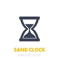 zand klokpictogram op wit vector