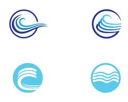 Wave beach logo en symbolen vector sjabloon