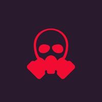 gasmasker rood pictogram vector