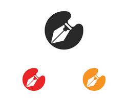 pen schrijven teken logo sjabloon app pictogram vector