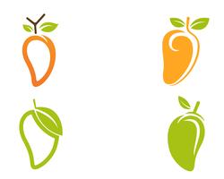 Mango in vlakke stijl mango logo mango pictogram vector afbeelding