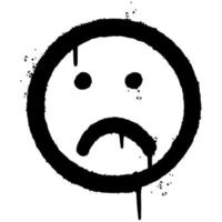 graffiti triest emoticon emoji smiley gespoten geïsoleerd op een witte achtergrond. vectorillustratie. vector