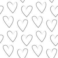 wit hartvormig penseelstreek naadloos patroonontwerp vector