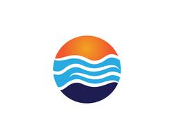 Wave beach logo en symbolen vector sjabloon