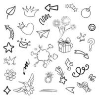 doodle element vector set, voor conceptontwerp.