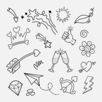 doodle element vector set, voor conceptontwerp.