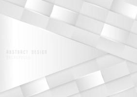 abstracte achtergrond van witte rechthoek patroon van gradiënt witte en grijze sjabloon. tech overlappende ontwerppapier gesneden achtergrond. illustratie vector