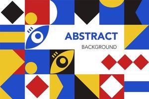 abstracte geometrische achtergrond plat in zwarte, rode, gele en blauwe kleuren vectorillustratie vector