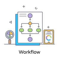 modern plat ontwerp van productiehiërarchie, workflowpictogram vector