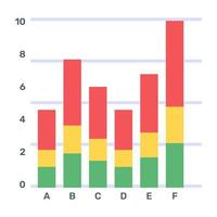 een plat bewerkbaar icoon van pareto analytics vector