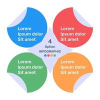 vierkanten infographic sjabloonpictogram in platte premium vector