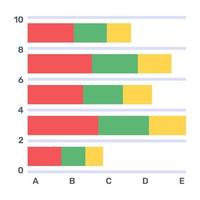 een plat bewerkbaar icoon van pareto analytics vector