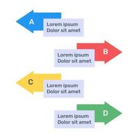 representatie van bedrijfsgegevens door pijlen infographic in plat pictogram vector