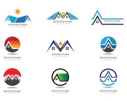 gebouwen logo en symbolen pictogrammen sjabloon vector