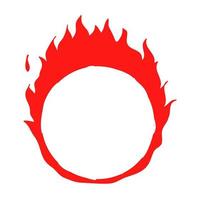 vuur ring handgetekende brandende vlam illustratie vector doodle stijl