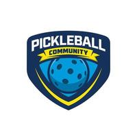pickleball community-logobadge met driehoekige achtergrond vector