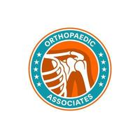 orthopedisch associeert logo met botten als hoofdafbeelding vector