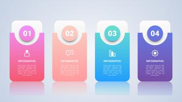 Tijdlijn Infographic sjabloon voor het bedrijfsleven met vier stappen Multicolor Label vector