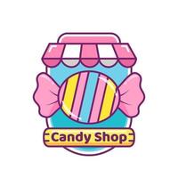 kleurrijke snoepwinkel concept logo vector