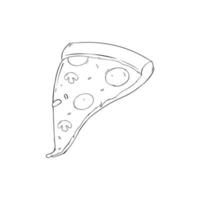 hand getrokken pizza doodle vector